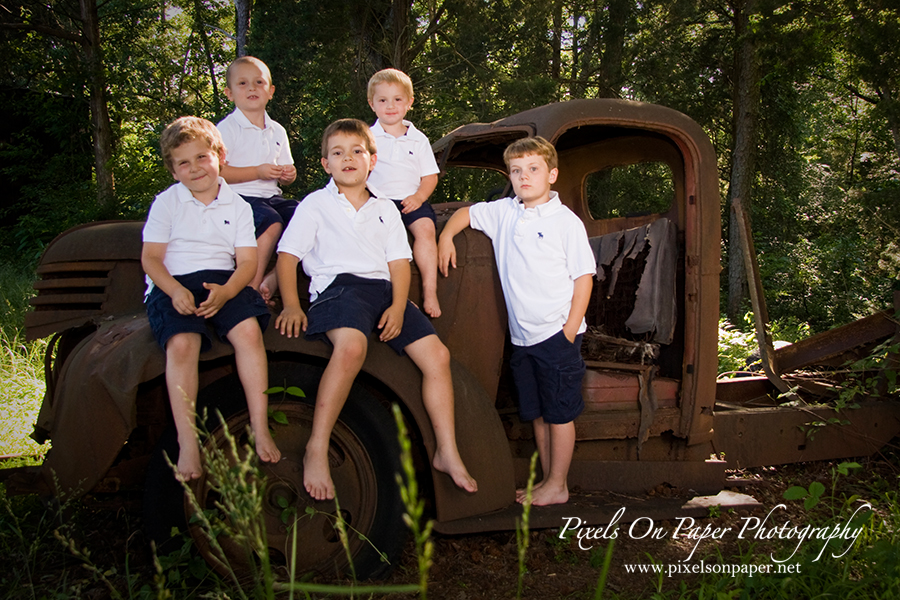 family of boys NC outdoor portrait photo