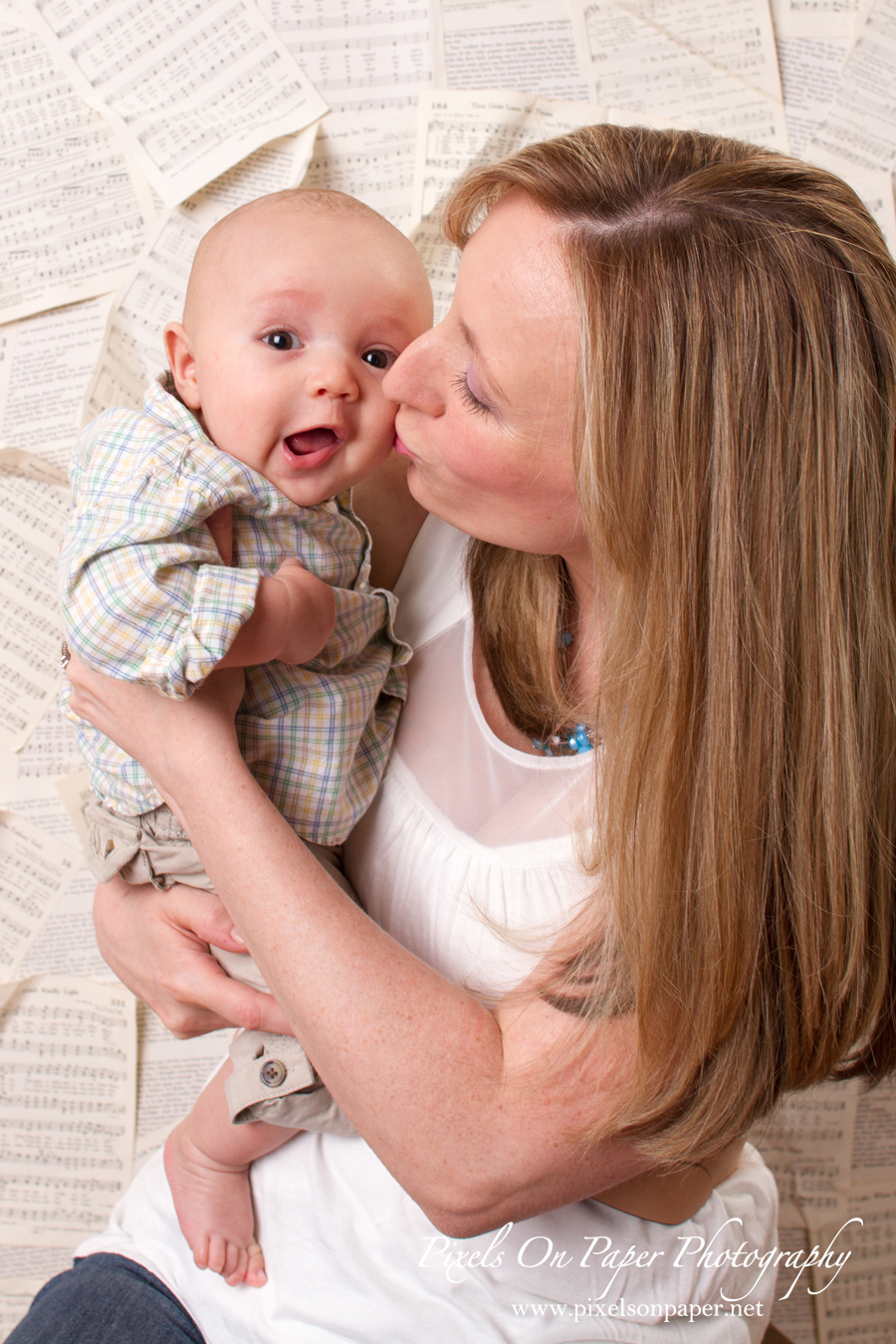 Baby Isaiah with Mom in studio portrait photo