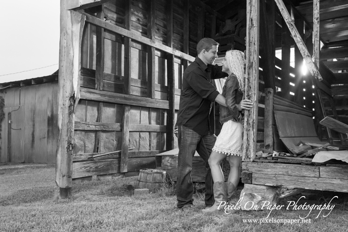 Country rustic outdoor Davidson NC Engagement Portrait Photo