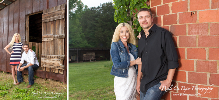 Country rustic outdoor Davidson NC Engagement Portrait Photo