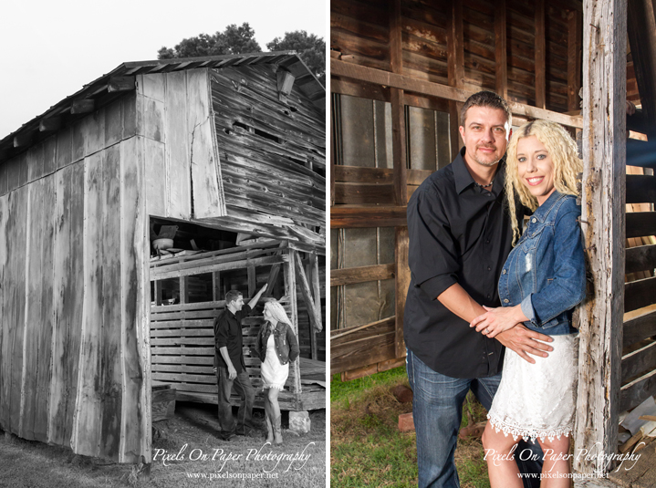 Country rustic outdoor Davidson NC Engagement Portrait Photo