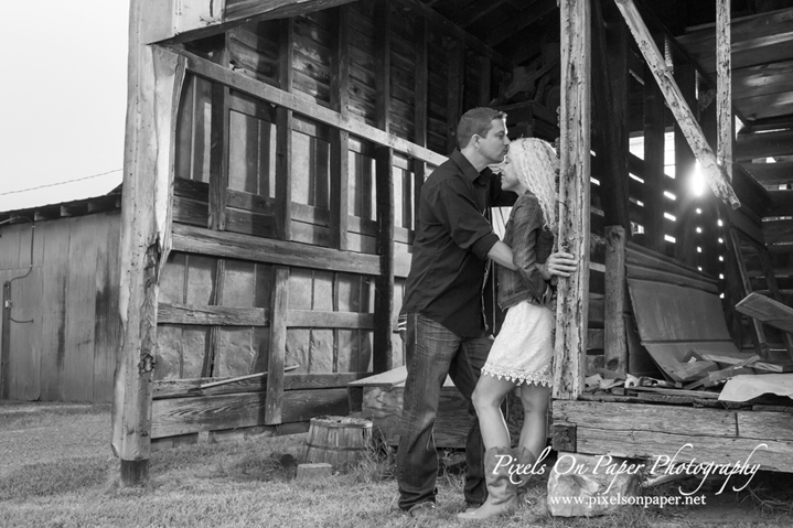 Country rustic outdoor Davidson NC Engagement Portrait Photo