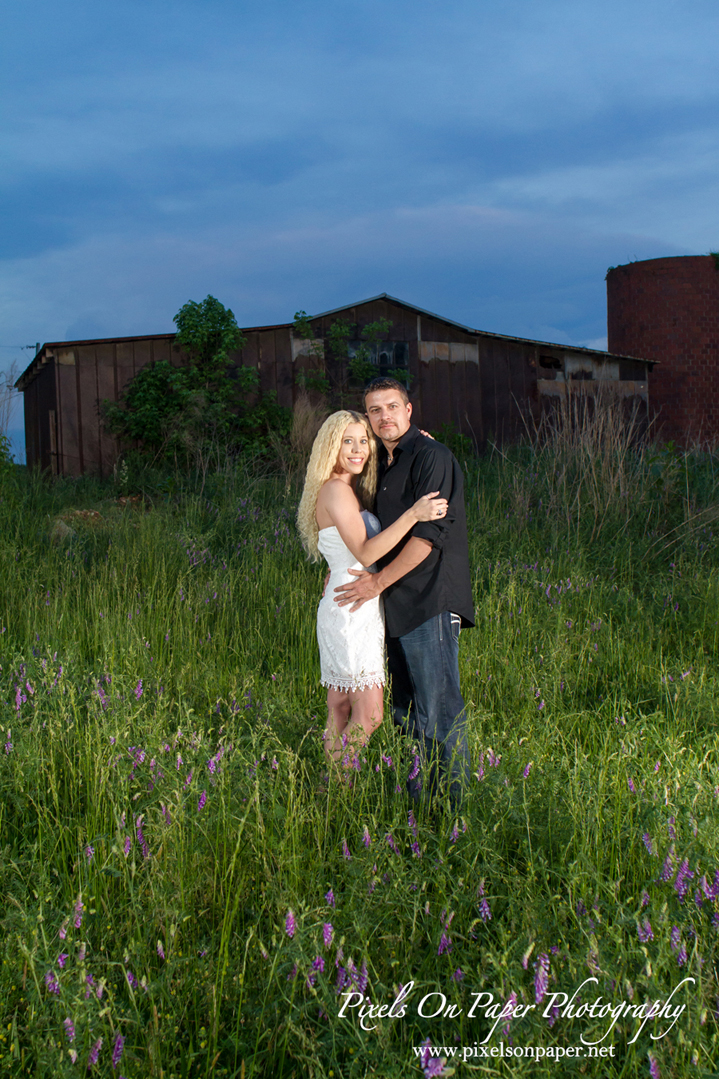 Country rustic outdoor Davidson NC Engagement Portrait Photo