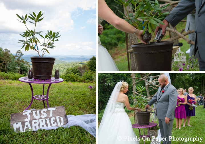 Boone Blowing Rock NC wedding photographers Pixels On Paper Lansing NC On The Windfall Outdoor Mountain Wedding Photo