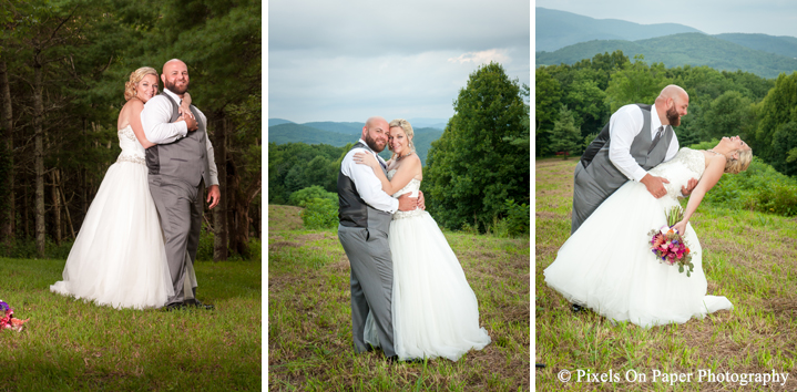 Boone Blowing Rock NC wedding photographers Pixels On Paper Lansing NC On The Windfall Outdoor Mountain Wedding Photo