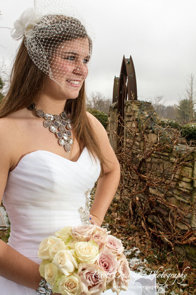 Pixels on Paper NC winter mountain bridal portraits photos