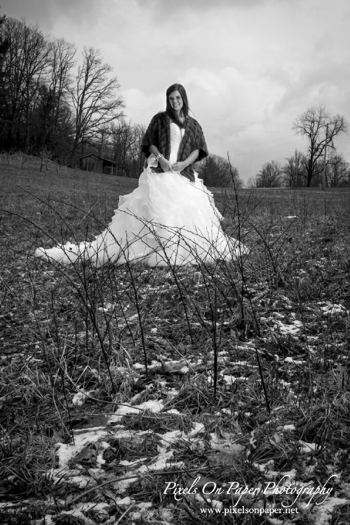 Pixels on Paper NC winter mountain bridal portraits photos