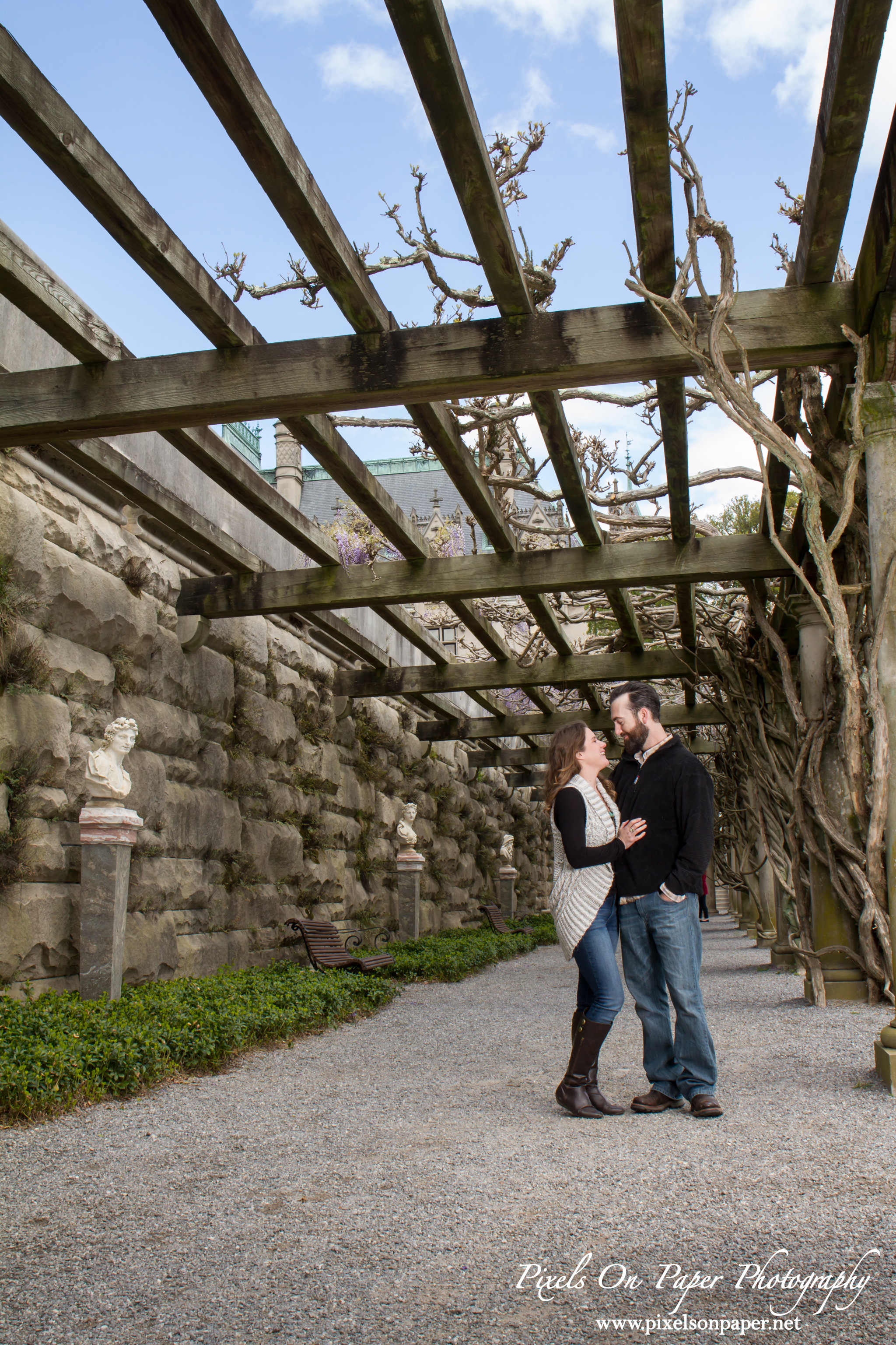 Pixels On Paper wedding photographers. Biltmore Estate engagement portrait Asheville NC photo