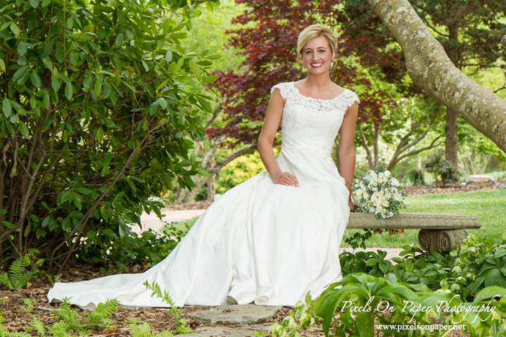 Pixels On Paper wedding photographers. Outdoor garden bridal wedding portrait Winston Salem NC photo