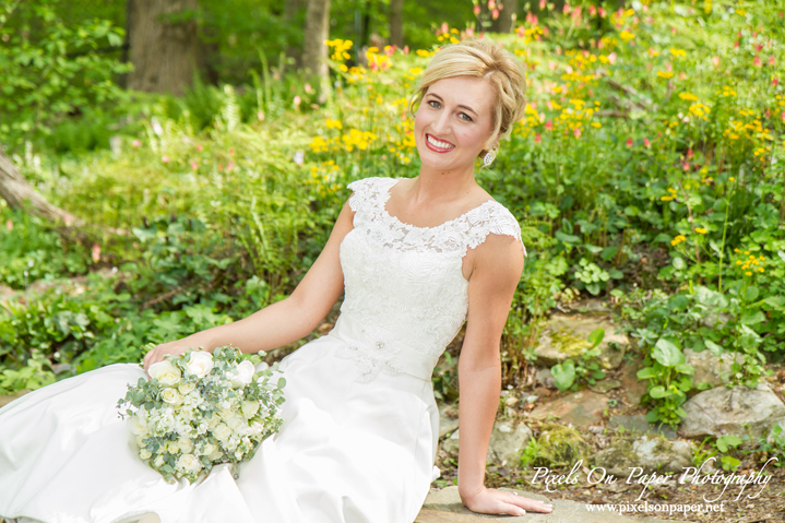 Pixels On Paper wedding photographers. Outdoor garden bridal wedding portrait Winston Salem NC photo