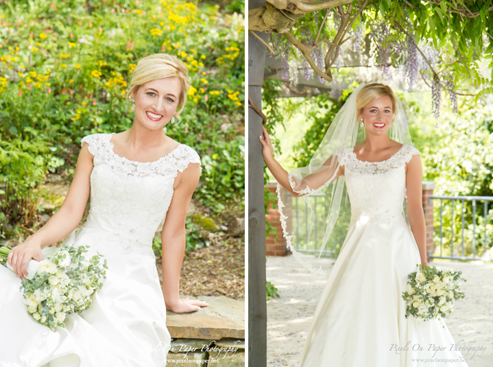 Pixels On Paper wedding photographers. Outdoor garden bridal wedding portrait Winston Salem NC photo