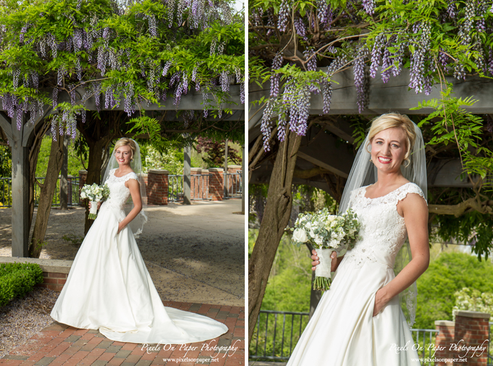 Pixels On Paper wedding photographers. Outdoor garden bridal wedding portrait Winston Salem NC photo