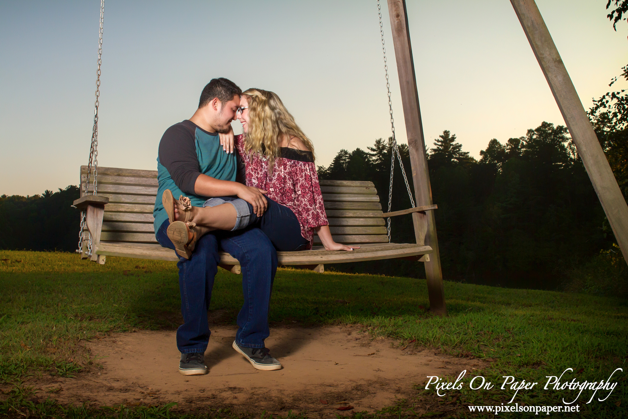 Outdoor NC Mountain, Kerr Scott Lake Engagement portrait photography by Wilkesboro, Boone, Blowing Rock NC Photographers Pixels On Paper photo