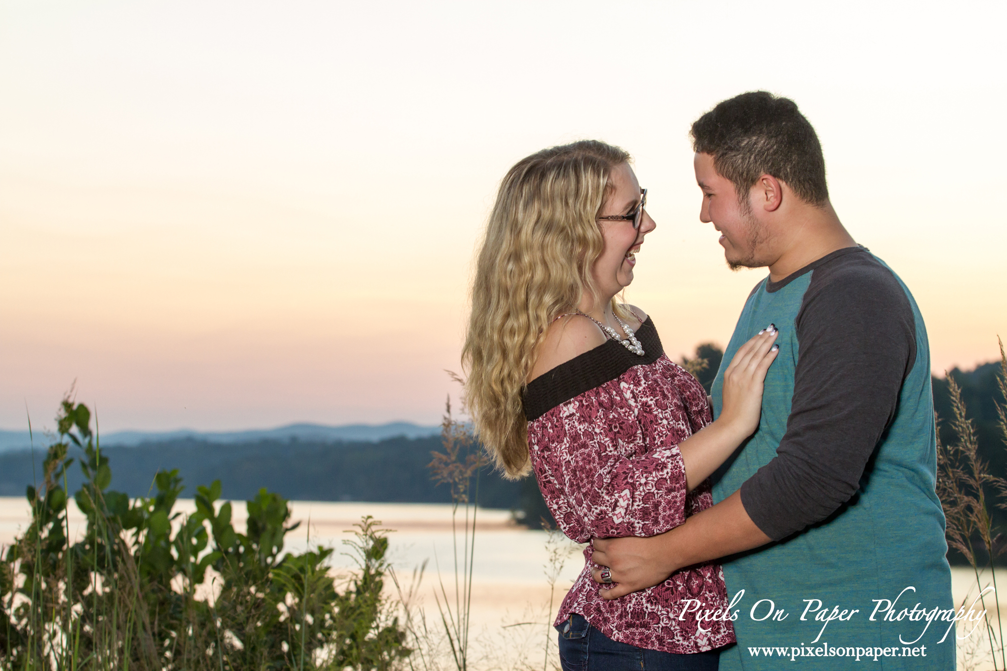 Outdoor NC Mountain, Kerr Scott Lake Engagement portrait photography by Wilkesboro, Boone, Blowing Rock NC Photographers Pixels On Paper photo