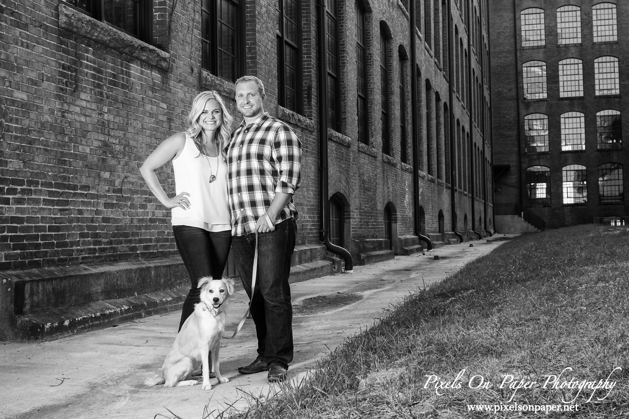 Loray Mill Gastonia NC engagement portrait photography by Wilkesboro NC Photographers Pixels On Paper photo