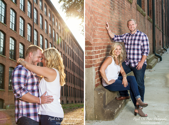 Loray Mill Gastonia NC engagement portrait photography by Wilkesboro NC Photographers Pixels On Paper photo