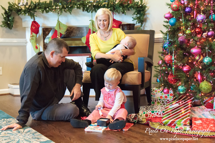 Pixels On Paper Wilkesboro NC documentary lifestyle photographers Pierce Family In home Christmas Photos
