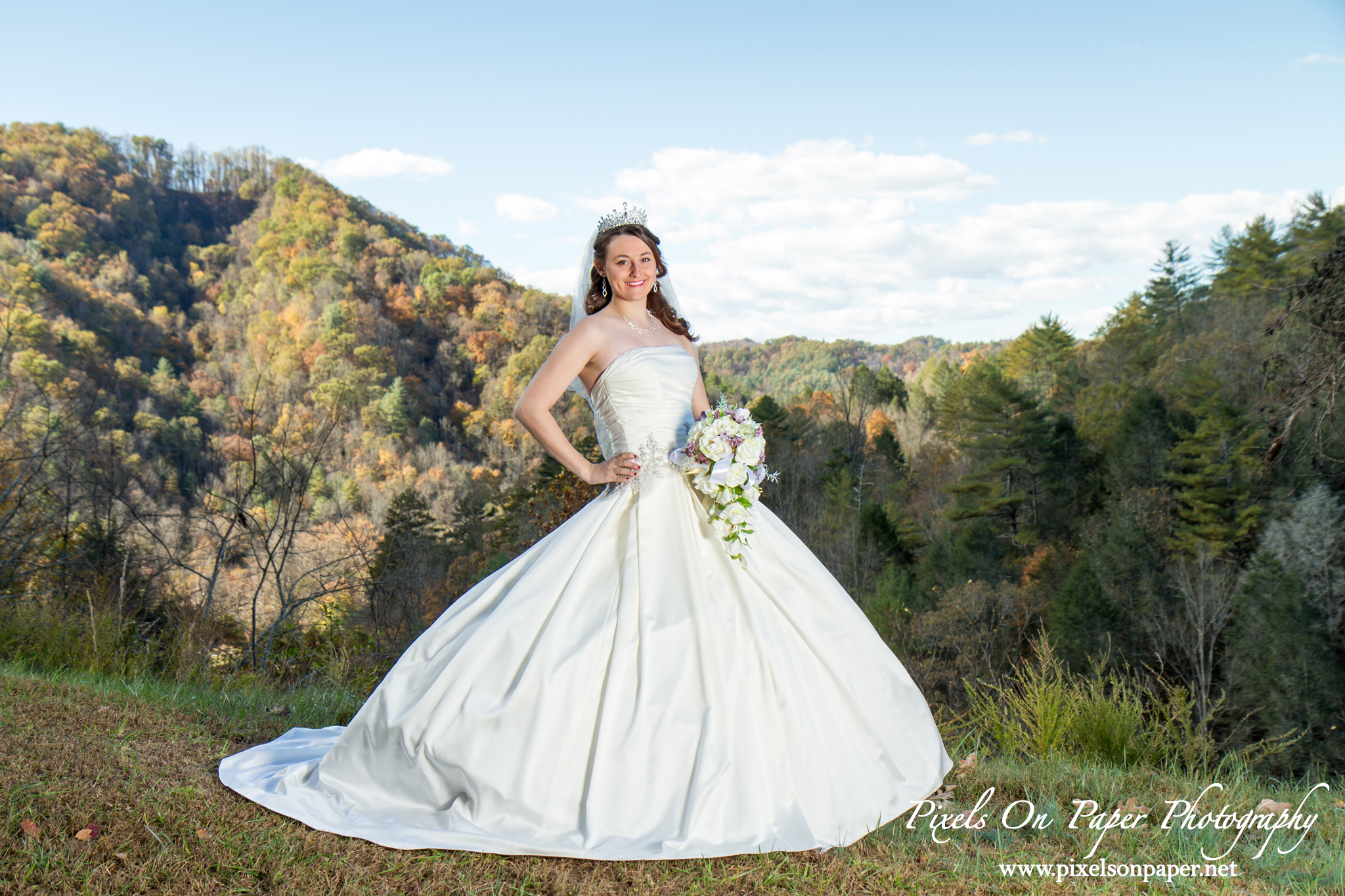 Katie's Leatherwood Mountain bridal portrait by Pixels On Paper NC wedding photographers photo 