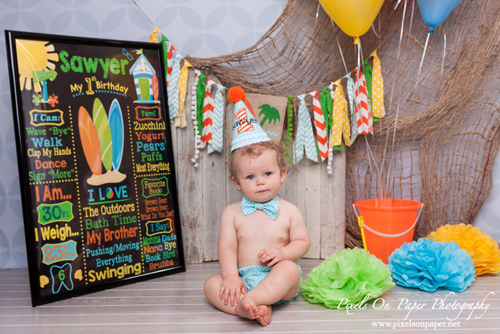 Sawyer Dean Pierce One Year portrait photography and Cake Smash photos by Pixels On Paper Portrait Photography Wilkesboro, Boone, Blowing Rock, family photographers photo