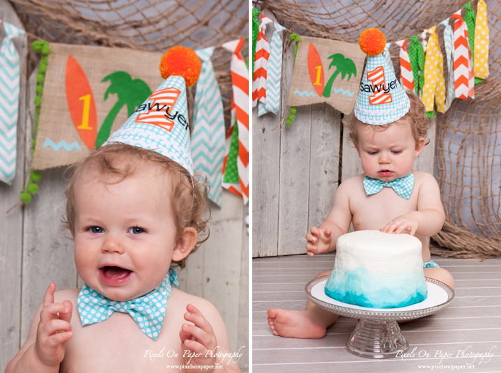 Sawyer Dean Pierce One Year portrait photography and Cake Smash photos by Pixels On Paper Portrait Photography Wilkesboro, Boone, Blowing Rock, family photographers photo