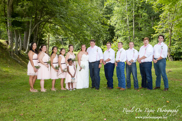 Pixels On Paper Photographers River Run Farm Banner Elk Valle Crucis NC Sohl / Goldman Outdoor Mountain Wedding Photo