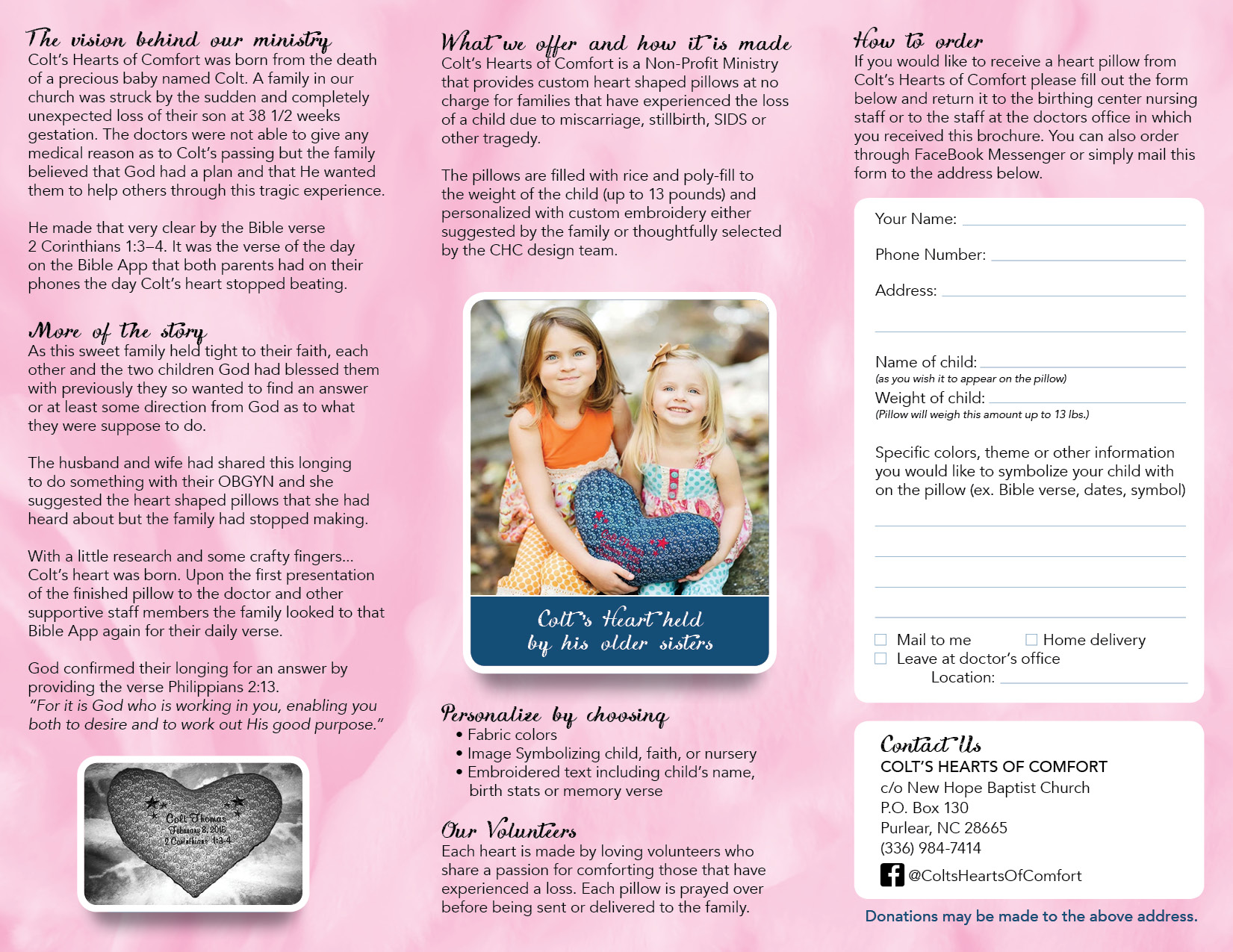 colts heart tri-fold brochure design by graphic artists pixels on paper