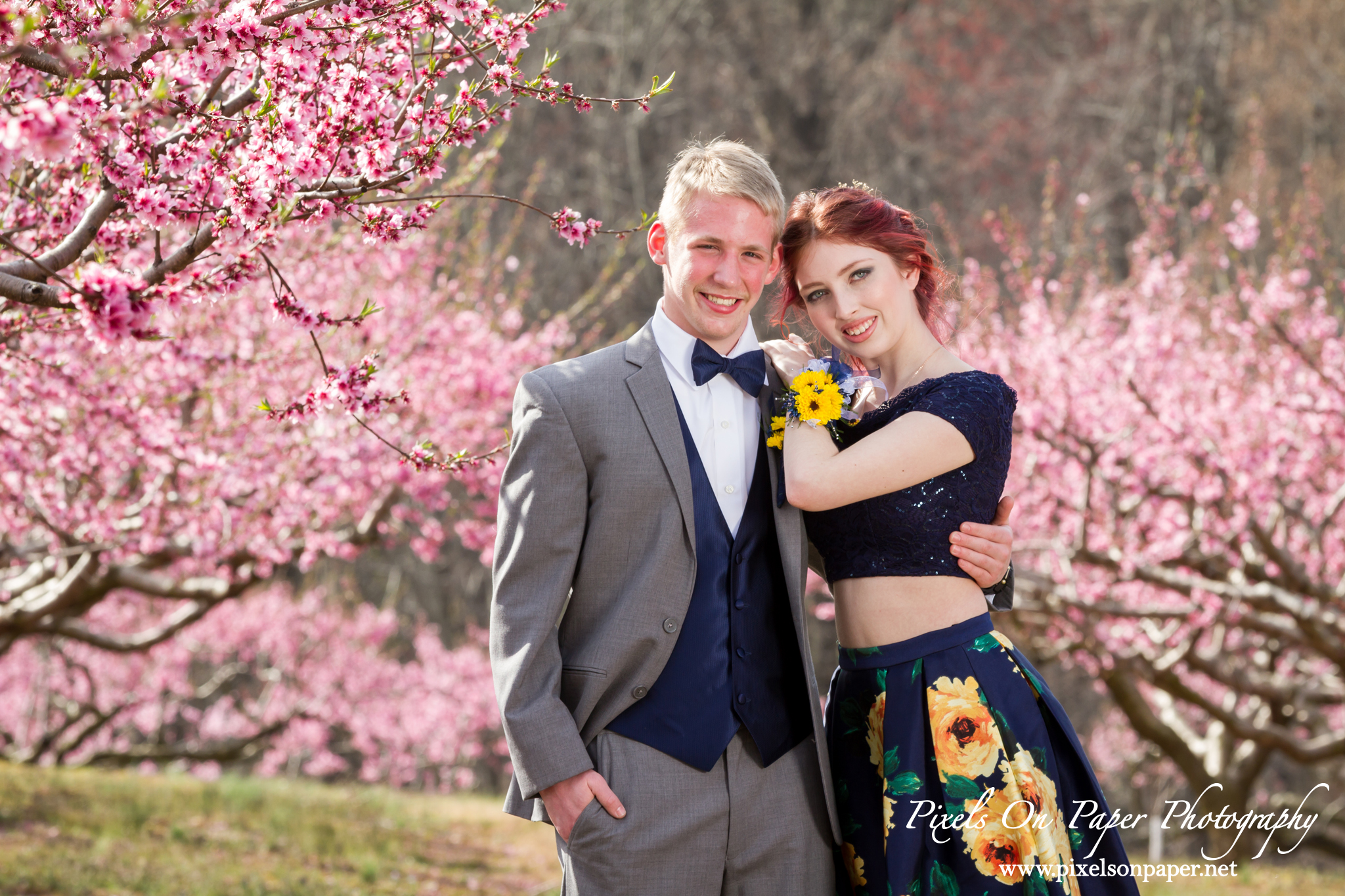 Trivette peach orchard Prom portrait photography by Wilkesboro NC portrait Photographers Pixels On Paper photo