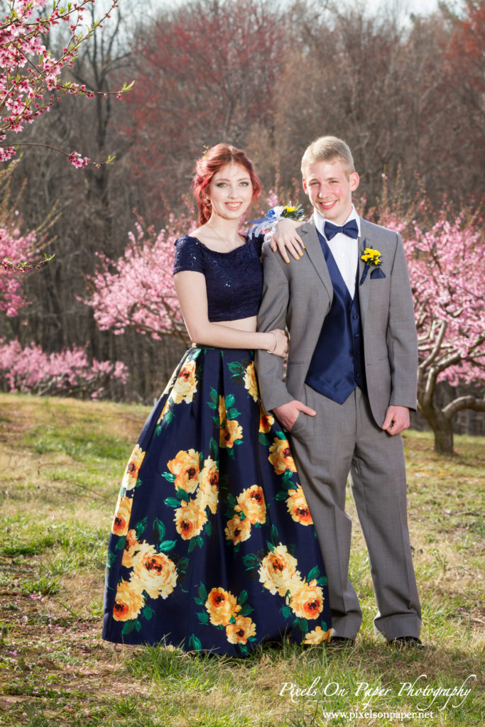 Trivette peach orchard Prom portrait photography by Wilkesboro NC portrait Photographers Pixels On Paper photo