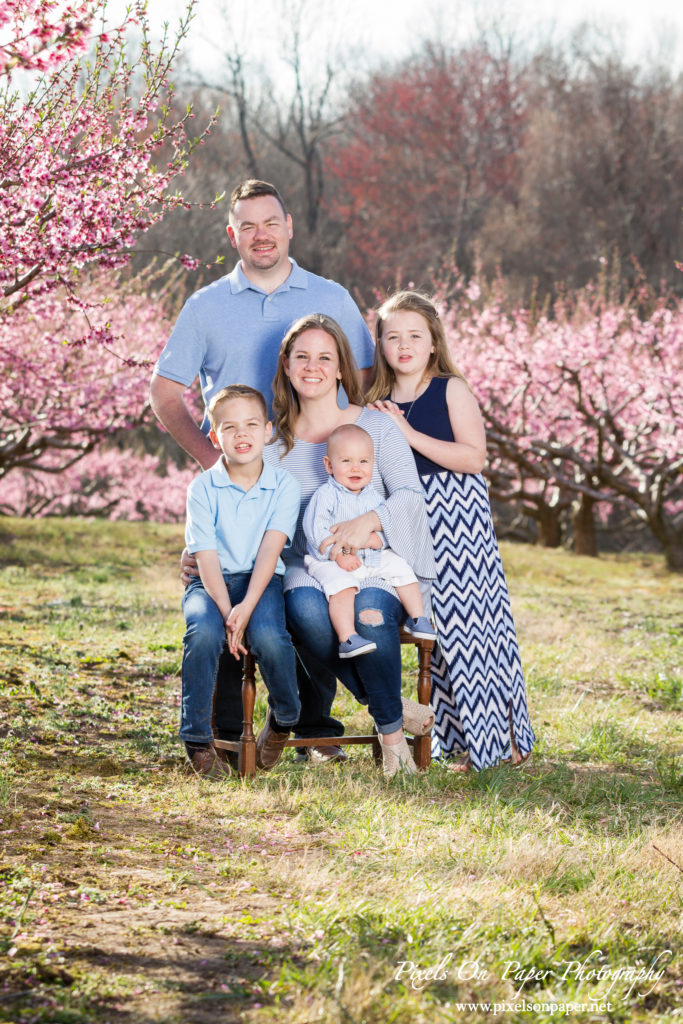 pixels on paper photographers overby family outdoor peach orchard portrait photo