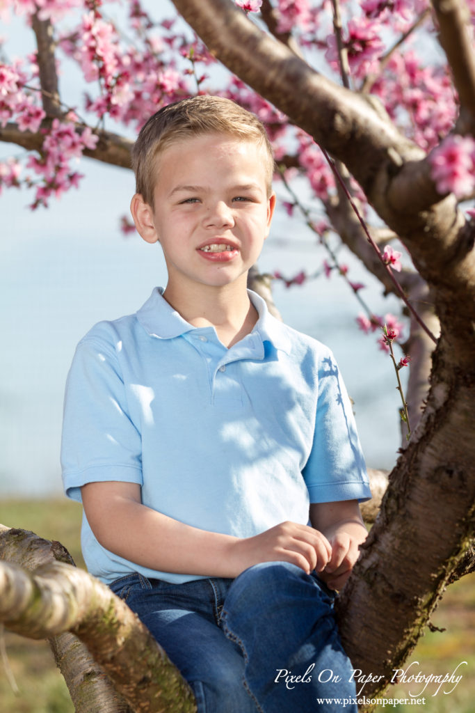 pixels on paper photographers overby family outdoor peach orchard portrait photo