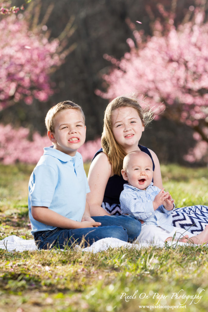 pixels on paper photographers overby family outdoor peach orchard portrait photo