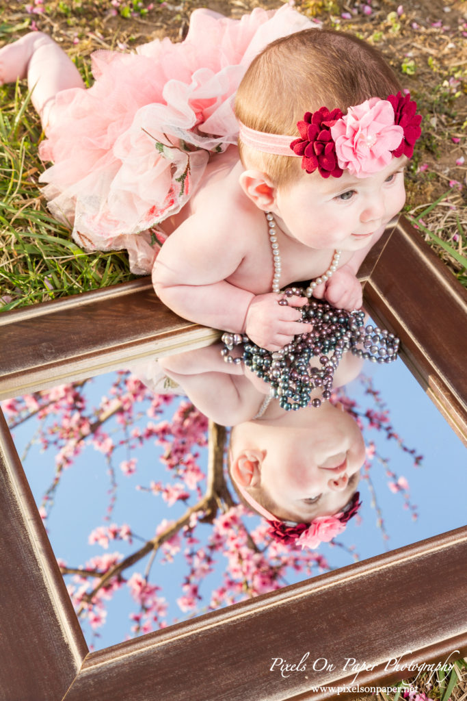 pixels on paper photographers baby senter family outdoor peach orchard portrait photo