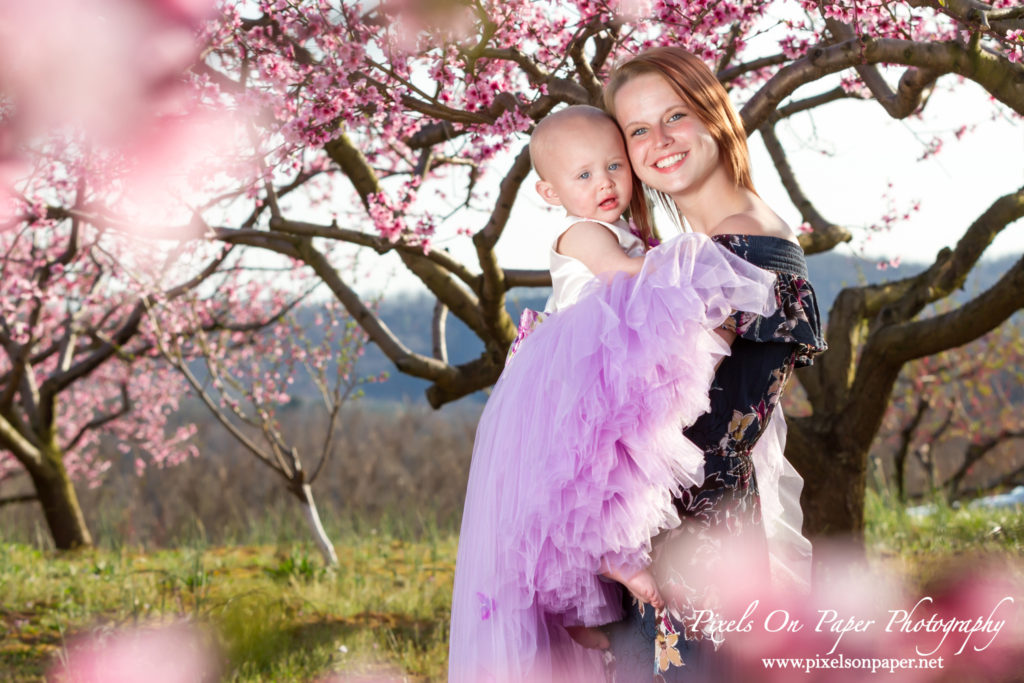 Pixels On Paper Photographers Driver family outdoor spring peach orchard wilkesboro nc portrait photo