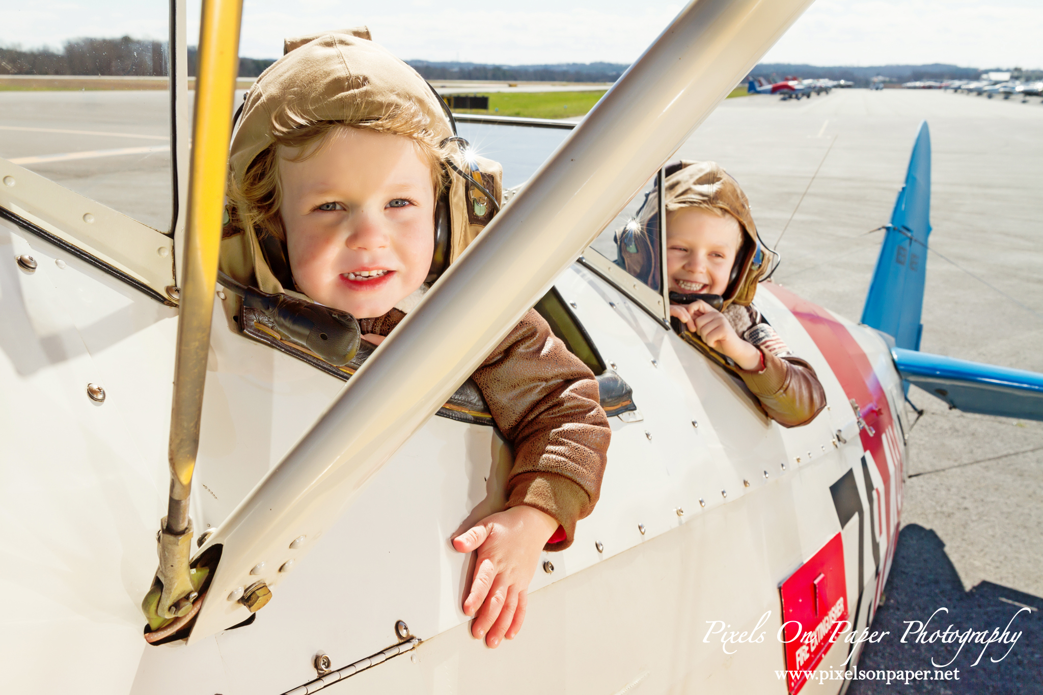 Pierce One Year Portraits cake smash airplane by Pixels On Paper Portrait Photographers