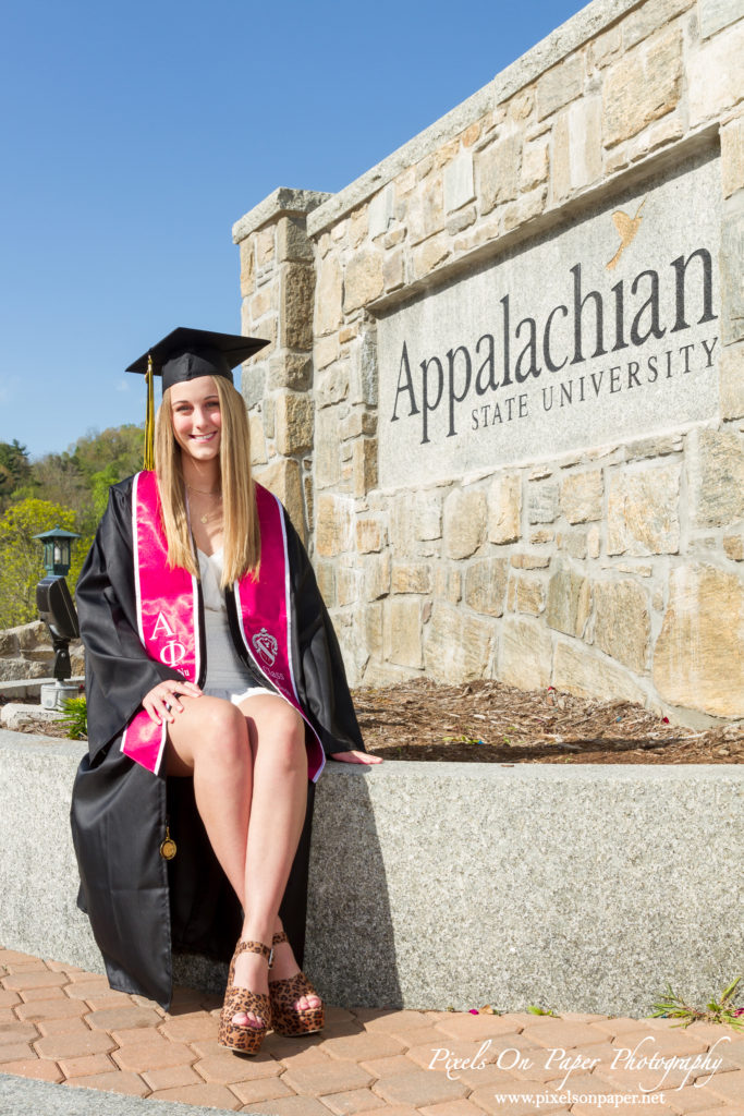 Appalachian State University College Senior Graduation outdoor portrait photography by Pixels On Paper Photography photo