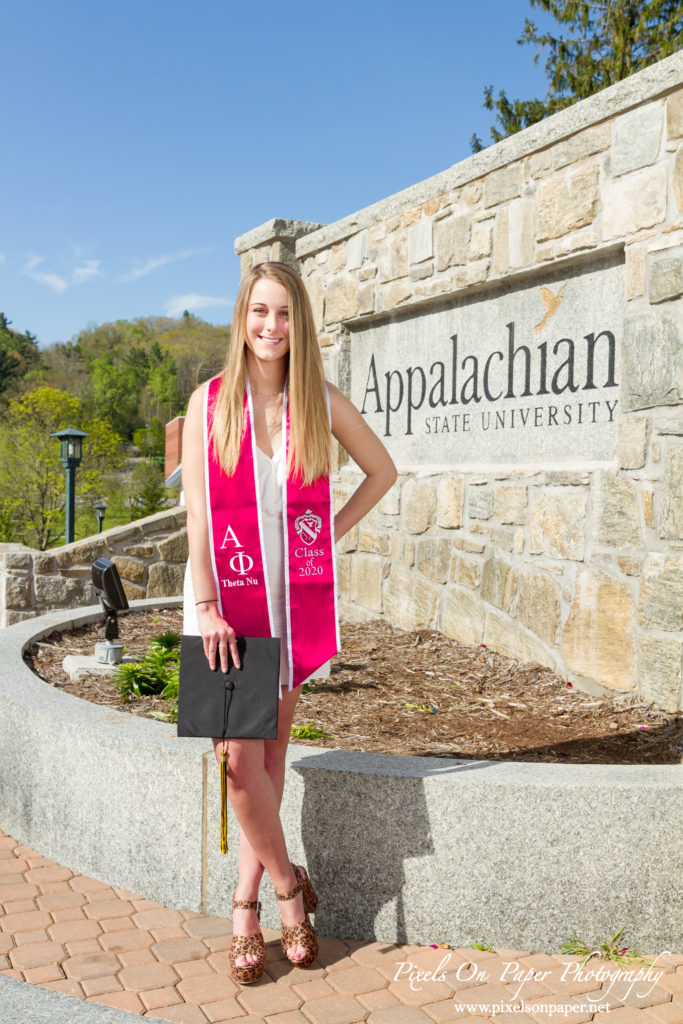 Appalachian State University College Senior Graduation outdoor portrait photography by Pixels On Paper Photography photo