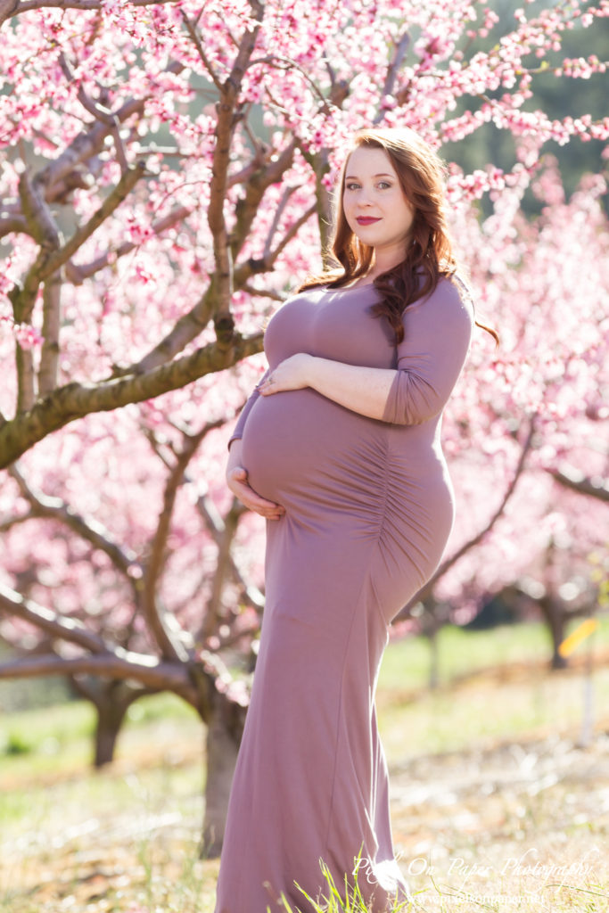 Pixels On Paper Wilkesboro nc photographers Tibbett family outdoor peach orchard maternity portrait photo