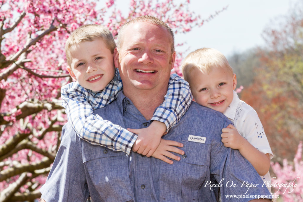 York Family Outdoor Spring Peach Orchard Portrait photo