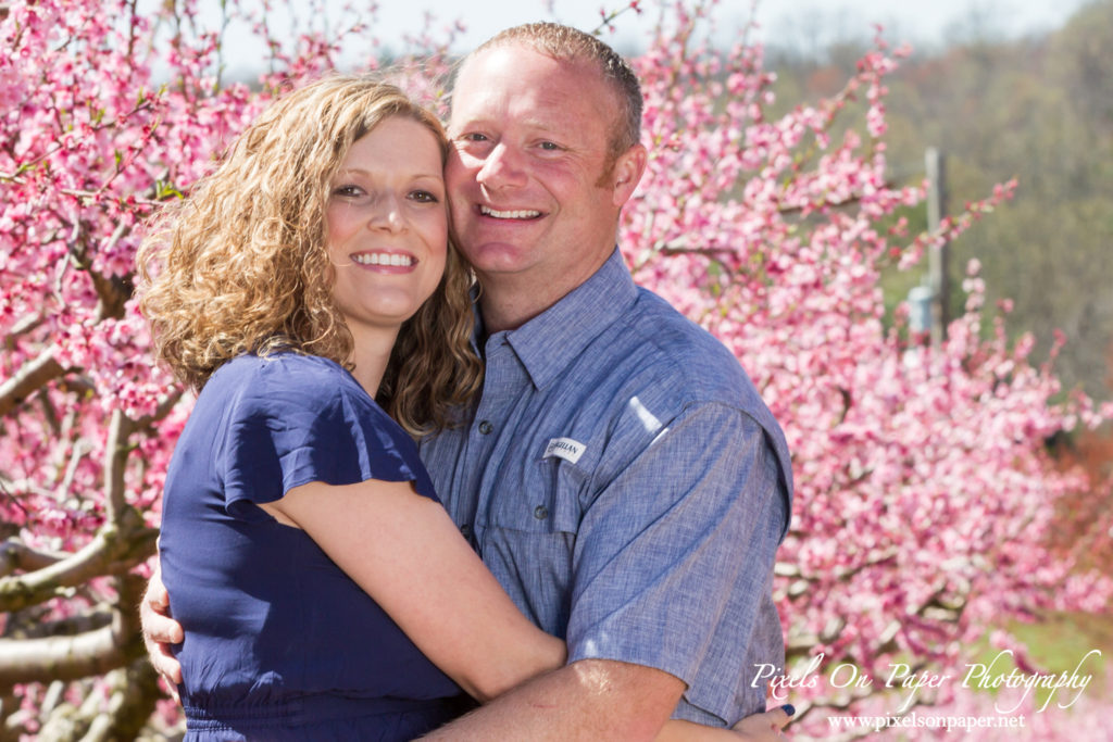 York Family Outdoor Spring Peach Orchard Portrait photo