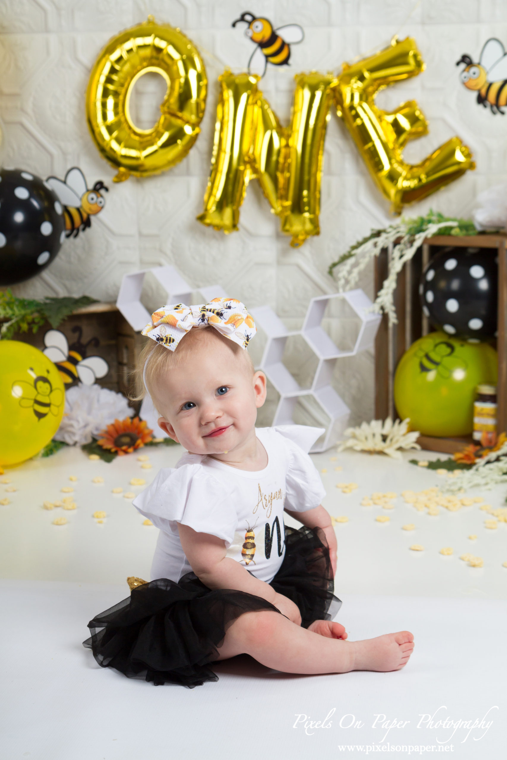 Pixels On Paper Photography Aryan One Year Cake Smash and Milk Bath Portrait Photo