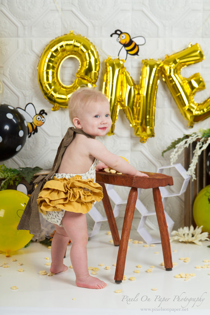 Pixels On Paper Photography Aryan One Year Cake Smash and Milk Bath Portrait Photo