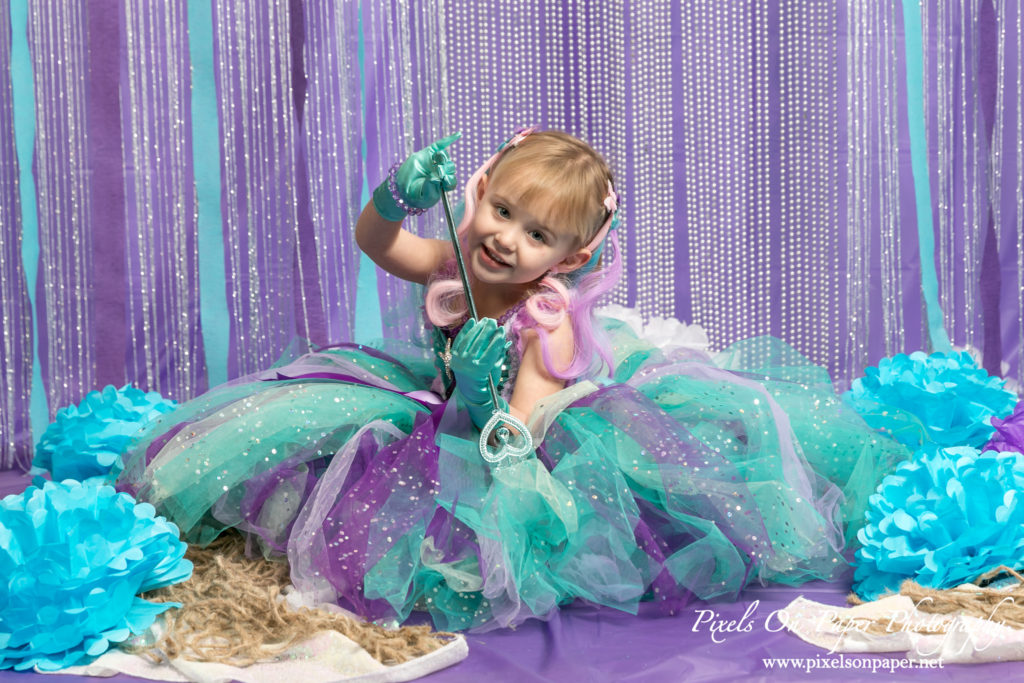 Pixels On Paper NC photographer, children's photography, children's studio photography, birthday session, mermaid themed , third birthday photography photo