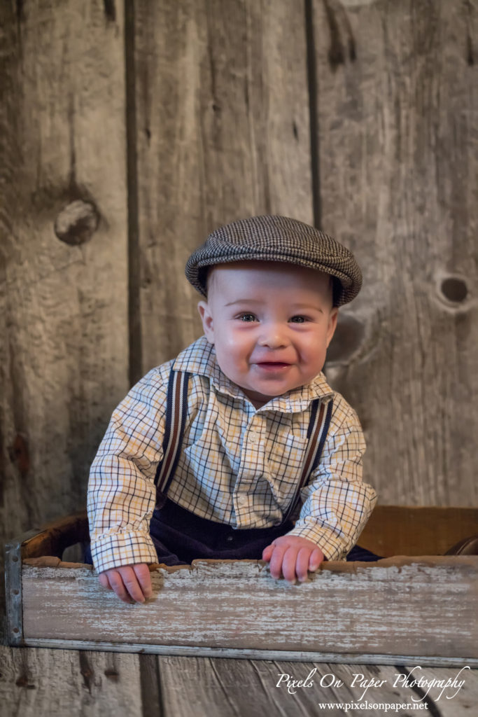 Tibbett Six Months Baby boy portrait photos by Pixels On Paper Wilkesboro NC Photographers Photo