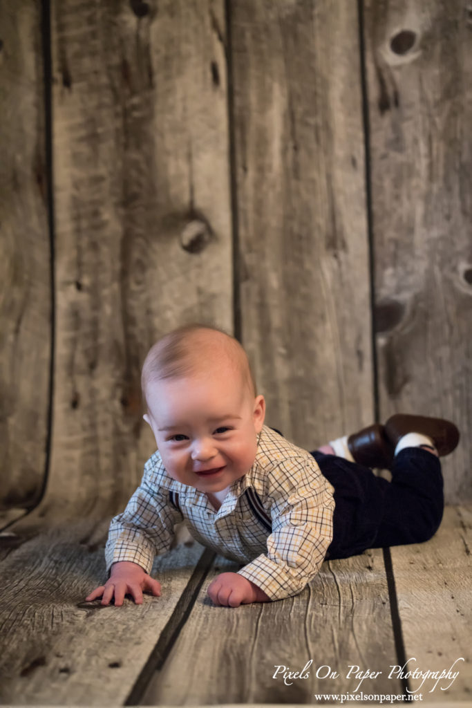 Tibbett Six Months Baby boy portrait photos by Pixels On Paper Wilkesboro NC Photographers Photo