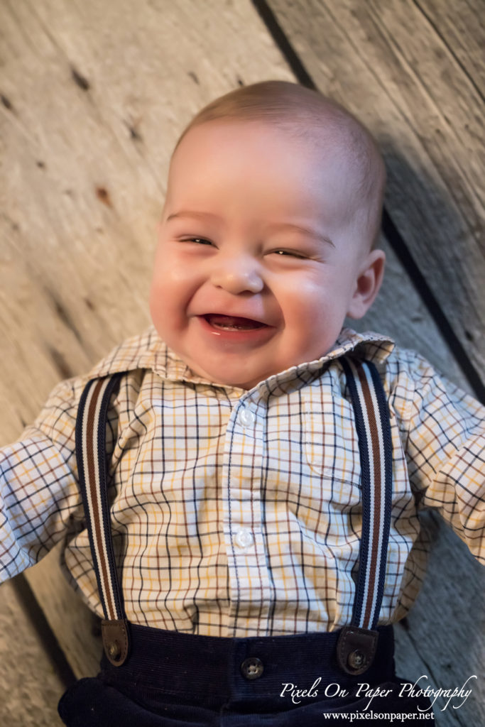 Tibbett Six Months Baby boy portrait photos by Pixels On Paper Wilkesboro NC Photographers Photo