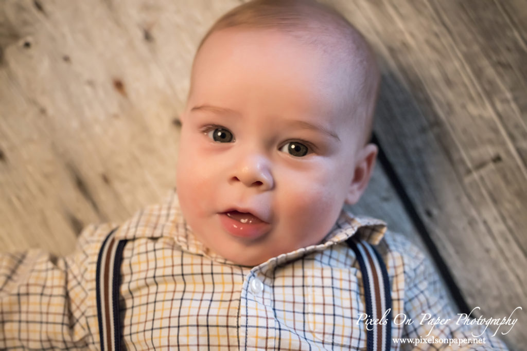 Tibbett Six Months Baby boy portrait photos by Pixels On Paper Wilkesboro NC Photographers Photo