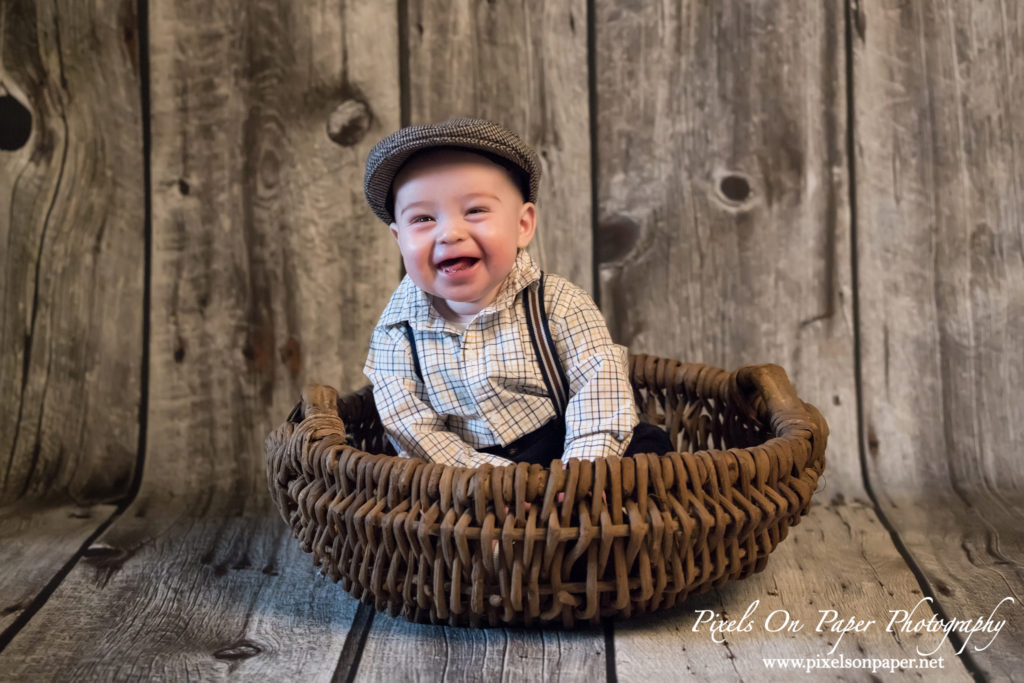 Tibbett Six Months Baby boy portrait photos by Pixels On Paper Wilkesboro NC Photographers Photo