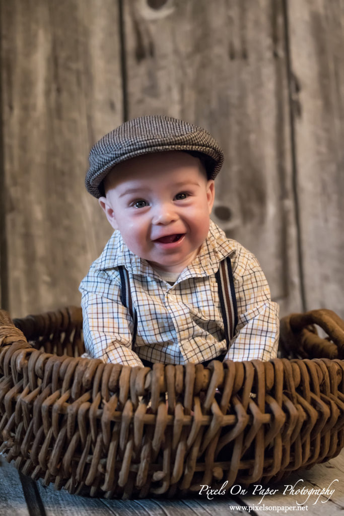 Tibbett Six Months Baby boy portrait photos by Pixels On Paper Wilkesboro NC Photographers Photo