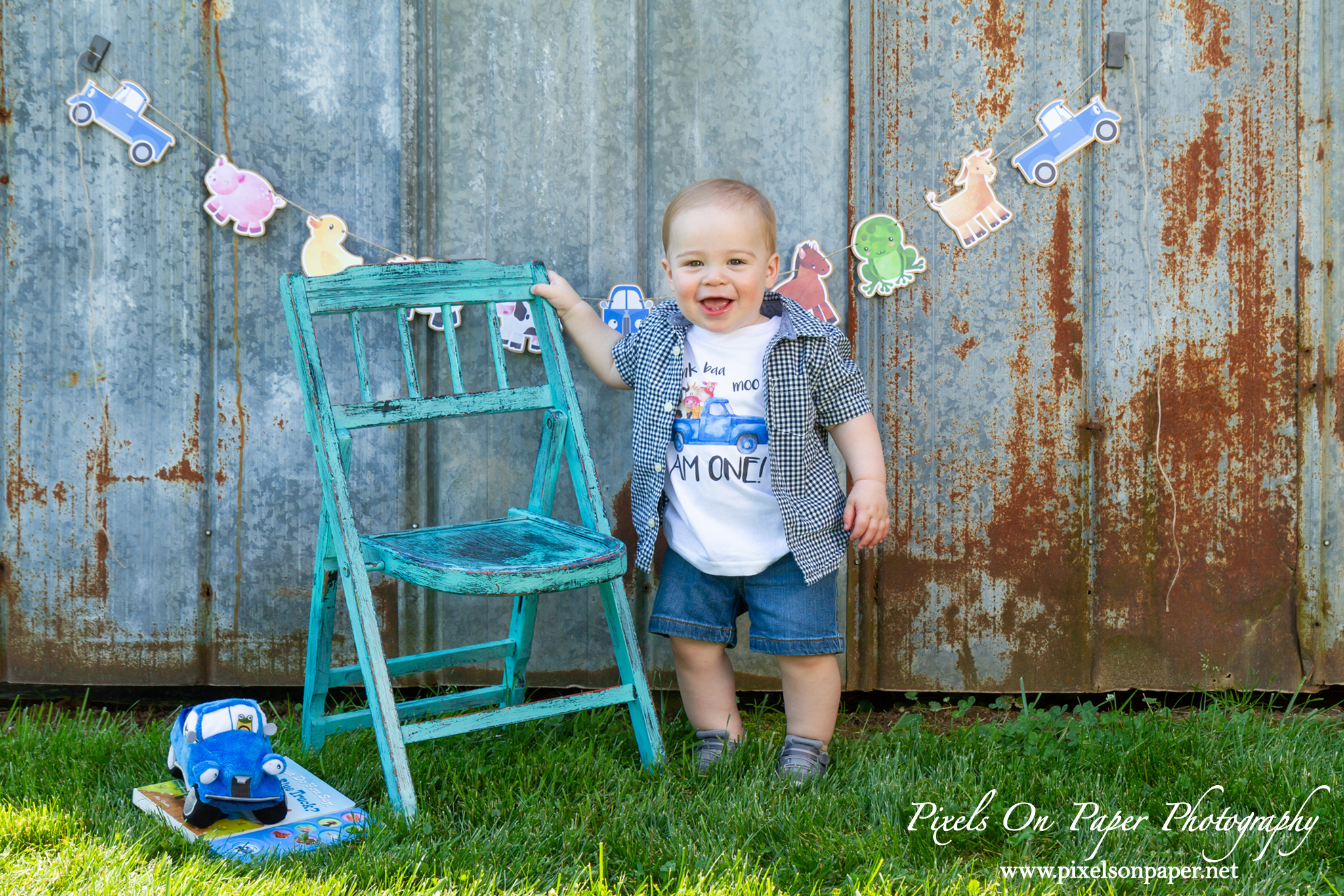 Pixels On Paper Wilkesboro NC Photographers Tibbett One Year Baby boy portrait photo