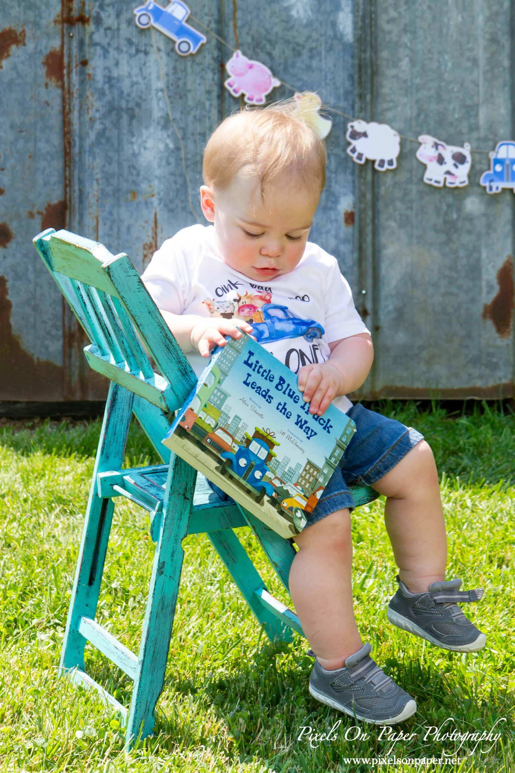 Pixels On Paper Wilkesboro NC Photographers Tibbett One Year Baby boy portrait photo